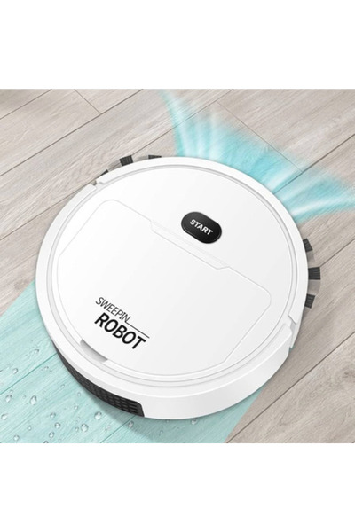 sweeping Robot de curățare cu mop automat 3 in 1, alb, 21x21x5,5 cm, set complet