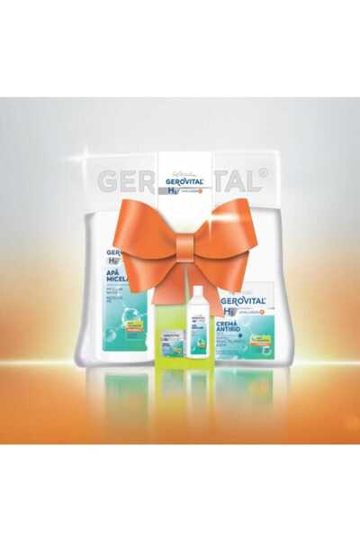 GEROVITAL Set H3 Hyaluron C Anti-wrinkle Day Cream 50 ml, Micellar Water 400 ml+ Gift Bag