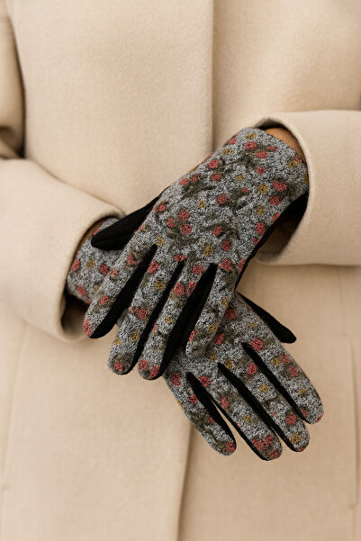 AKSESUARSTOK Kokina desenli Kadın eldiven