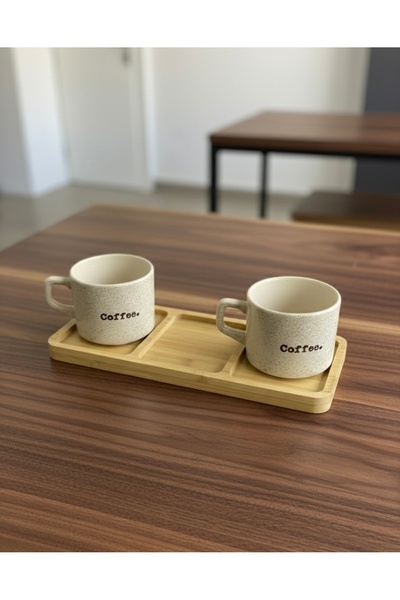 Tutku Bambu Sunumluklu 2'Li Fincan Takımı
