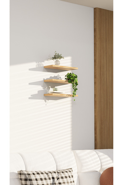 BarkOne NordicFrame Atlantik Çam Duvar Rafı Seri:4