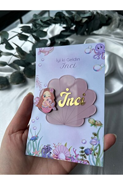 Moona Atölye Kişiye Özel Deniz Kızı Temalı Hoş Geldin Bebek Magneti – İsimli ...