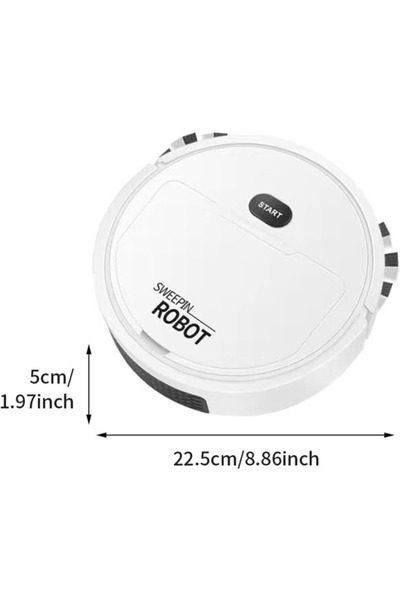 sweeping Robot de curățare cu mop automat 3 in 1, alb, 21x21x5,5 cm, set complet