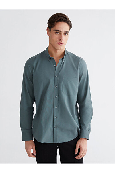 LC Waikiki Green Regular Fit Oxford Men's Shirt