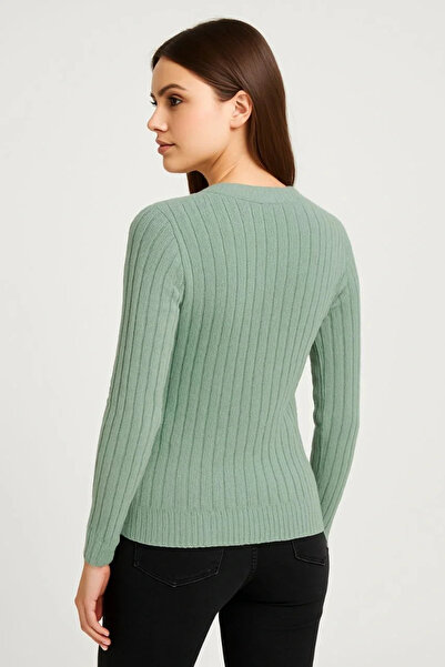 hibiscus Men's Cycling Round Neck Knitwear Sweater Cotton Thick Corded Fabric Woven, Regular Fit Long Sleeve Winter