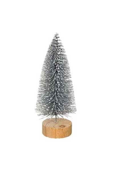 Craciun Decorative Christmas Tree Silver Snow with Glitter, 17 cm