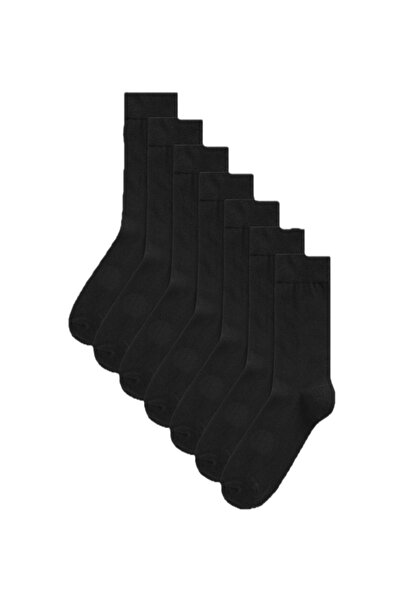 ÇORAPSA Men's 7-Piece Long Socks Black