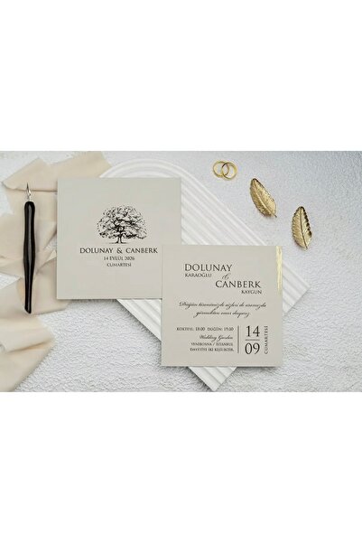 ERDEM DAVETİYE Düğün Davetiyesi / Nişan Davetiyesi / Nikah Davetiyesi / (50 A...