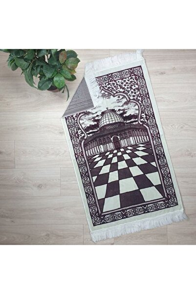 Reiashn Dome of the Rock prayer rug, red velvet