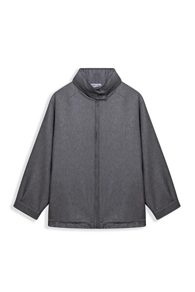 praye Zippered Short Jacket Anthracite