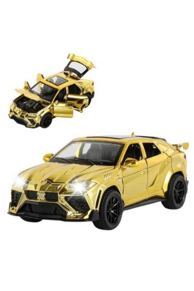 OEM Metal Car Lamborghini Urus Metallic, Moving Doors, Sounds, Lights, Gold, 16cm