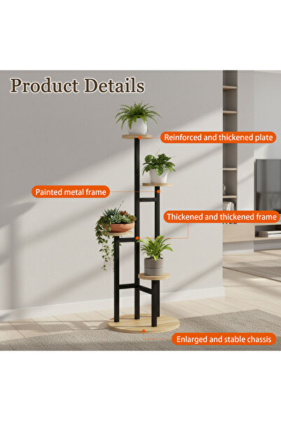 Sinyin 5-Tier Multi-Layer Plant Stand,Indoor Outdoor Metal Flower Pot Rack,Space-Saving Corner Shelf
