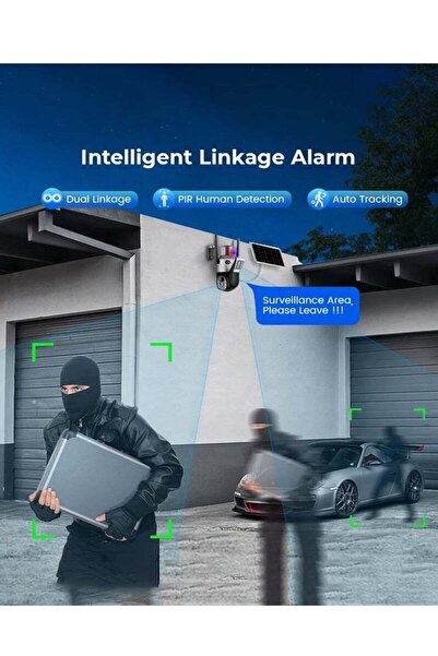 Makrystorm 4K 8MP Solar Camera 4G Sim PTZ Cameras Outdoor Dual Lens IP Camara (With 128GB SD Card)