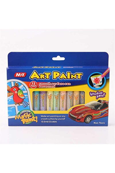 MY Art Paint Window Glass Paint Set, 12 Colours x 10.5ml, Non-Toxic Magic Pai...
