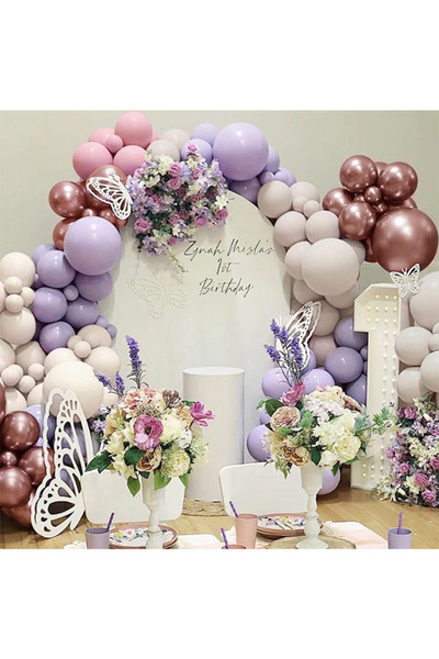 Generic مجموعة قوس بالونات لاتكس مزخرفة متعددة الألوان باللون الأبيض والوردي ...