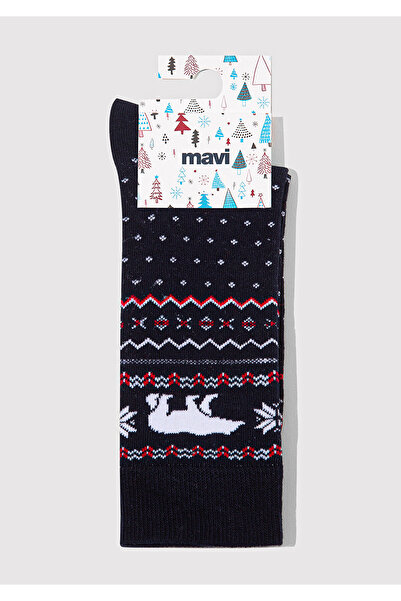 Mavi New Year's Themed Navy Blue Socks 0912105-70490