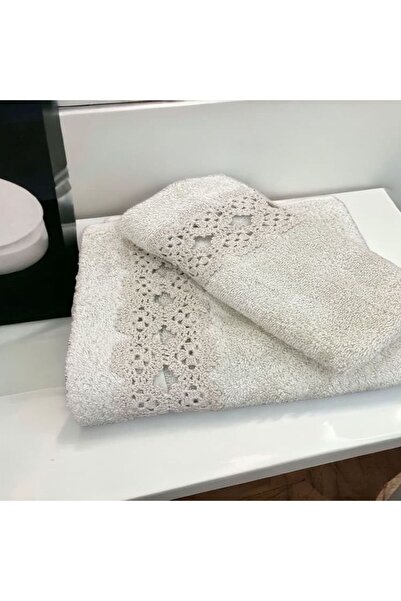 Reiashn Turkish towel, 2 pieces, 100% cotton, gray, size 30*50+50*90 cm