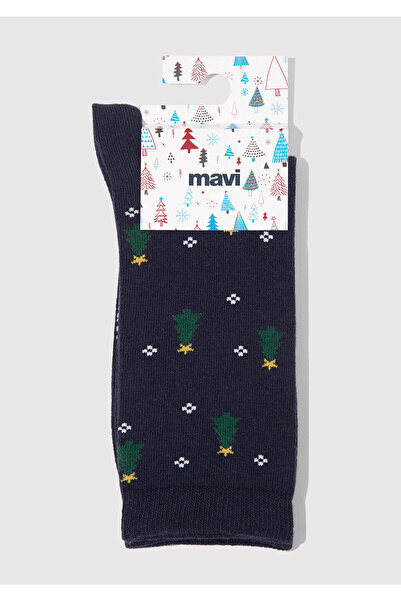 Mavi New Year's Themed Navy Blue Socks 0912110-70490