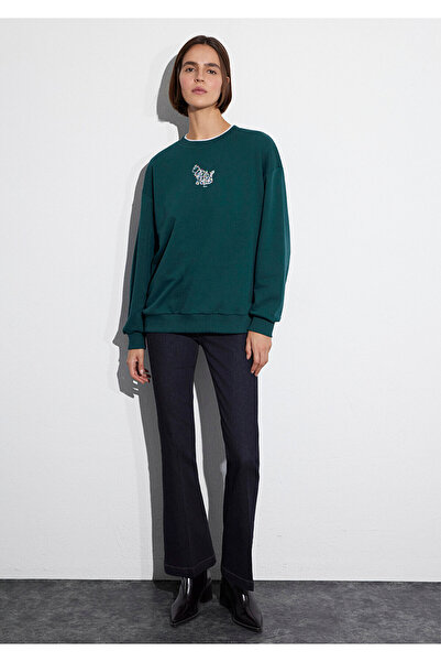 Mavi Christmas Themed Green Sweatshirt 1S10500-71932