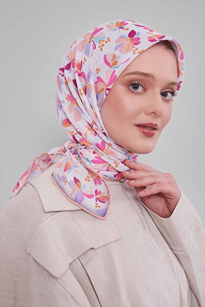 Levidor Yavruağzı Floral Pattern Soft Scarf