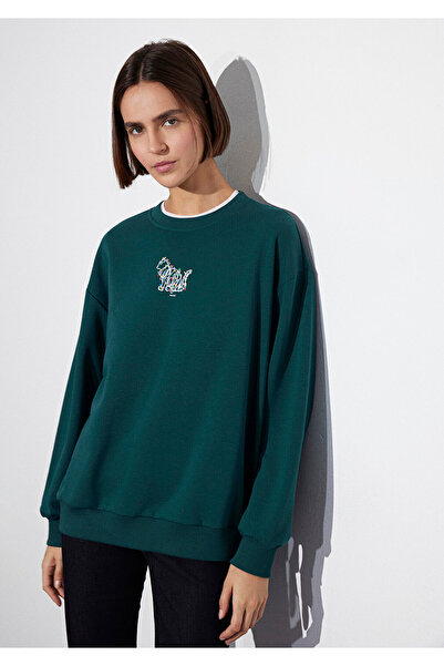 Mavi Christmas Themed Green Sweatshirt 1S10500-71932