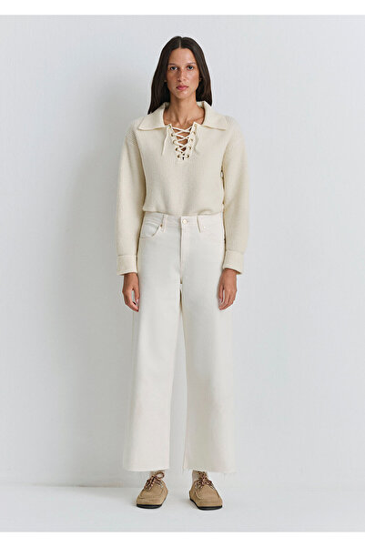 Mavi Paloma Ecru Gabardine Trousers 1010114-91330