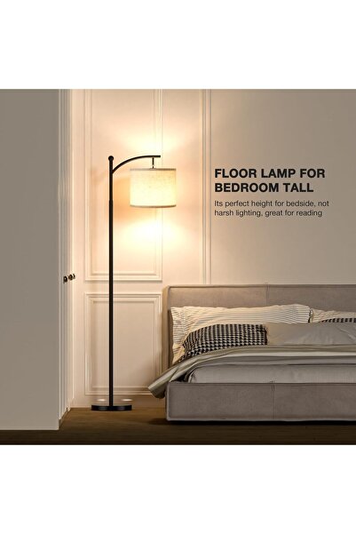 YESMAX Floor Lamp, Long Floor Lighting with 12W LED Bulb Modern Standing Lamp Reading Light for Living Room