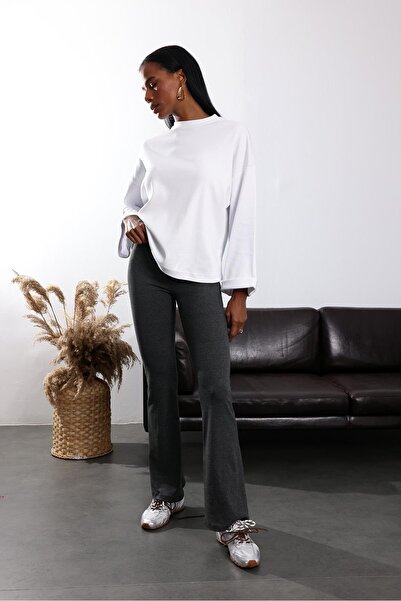 5in1Canpolat White Double Sleeve Basic T-Shirt 2625