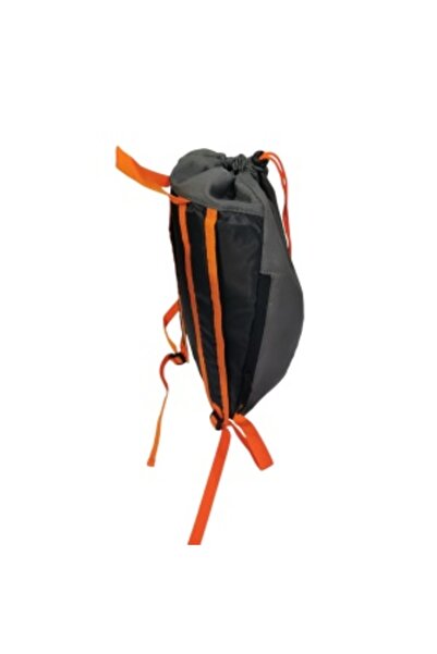 G Golden Case Drawstring Backpack with Side Pocket, 600D Polyester, 44x26x13 cm, Gray-Orange