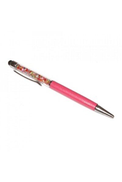 G Golden Case Stylus touch pen with pen, decorated with mixed crystals, metallic fuchsia