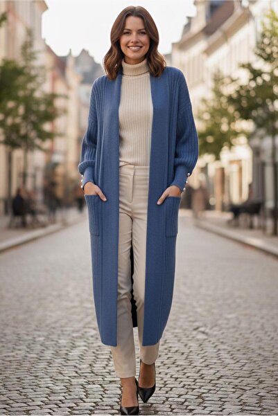 TRENDTESETTÜR ΓΥΝΑΙΚΕΙΑ ΣΚΟΥΡΑ ΜΠΛΕ (ΙΝΔΙΓΚΟ) ΠΛΕΚΤΗ ΖΑΚΕΤΑ Τ 6417