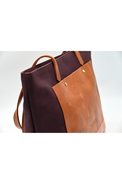 karenzi Artisanal Canvas & Genuine Leather Horizontal Tote Bag