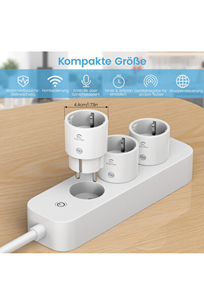EIGHTREE Smart WiFi Socket 4-Pack with Power Meter Voice Control – Works with Alexa