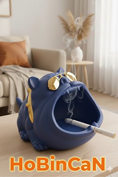 Pelirum Декоративна попільничка з фігуркою бульдога Бібло Настільний декор для дому та офісу Попільничка