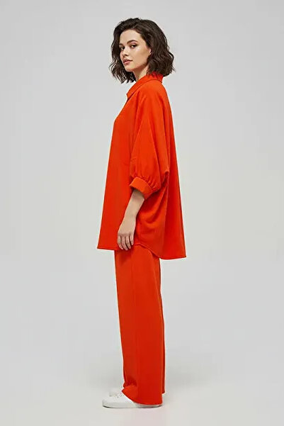 Muchmy 2 Pcs Women Co-ord Set Women Clothing Set Casual Girls Top Collar Shirt and Bottom Lady's Outfit