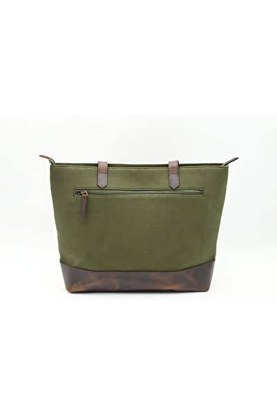 karenzi Artisanal Canvas & Genuine Leather Horizontal Tote Bag