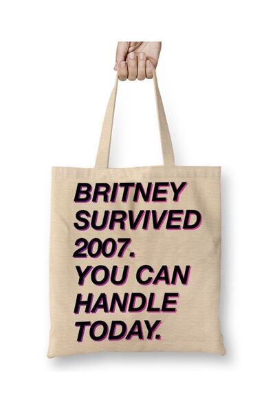 Toyaso Britney je preživela 2007. Bela tkanina Torba Dugo Sa ručkom Kupovina ...