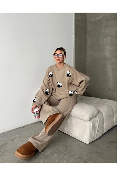 trivvy Tricotaj pentru femei Set de tricotaje cu model panda