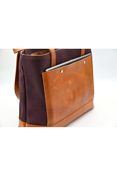 karenzi Artisanal Canvas & Genuine Leather Horizontal Tote Bag