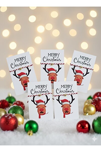 BY DİLEK ÇETİN ACCESSORY Red and White Marteniçka Mold-Shaped Card Gift Bracelet (5 Pieces)