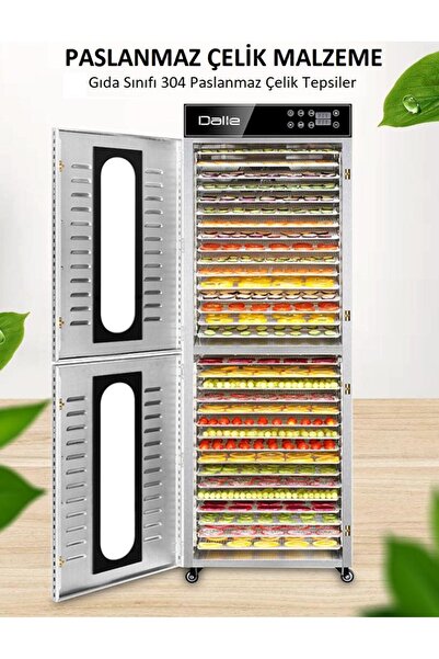 Dalle Dijital, Paslanmaz Gıda ve Meyve Kurutma Makinesi 32 Tepsili