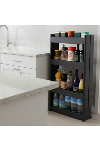 Technow Motek SR-04 Tekerlekli Plastik,Mutfak,Banyo Rafı 4 Katlı Organizer An...
