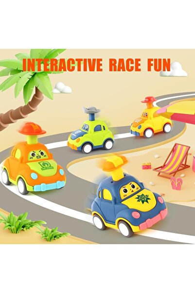 BOOMBOOMBOOM سيارات ألعاب للأطفال الصغار، ادفعها وانطلق