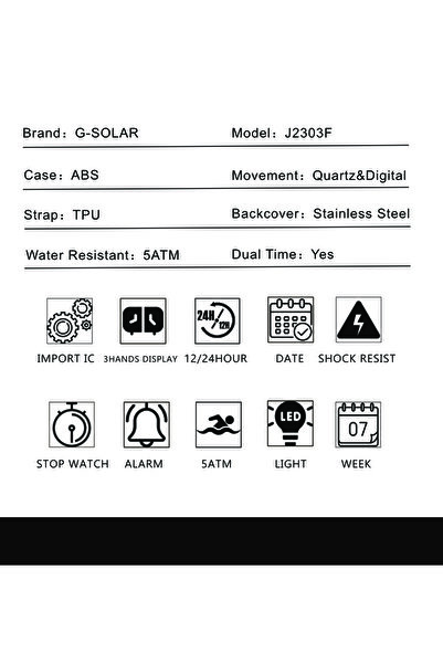 shiyunmei Fashion Trend Multi functional Sports Outdoor Watch Men's Dual Display Watch