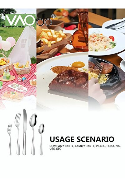 VAODO 20PCS Stainless Steel Cutlery Set Butterfly Silverware Set Service for 4 Stainless Steel Flatware Se