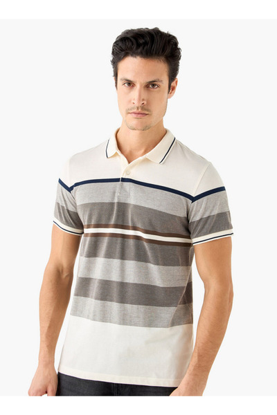 FAV Striped Polo T-shirt with Short Sleeves