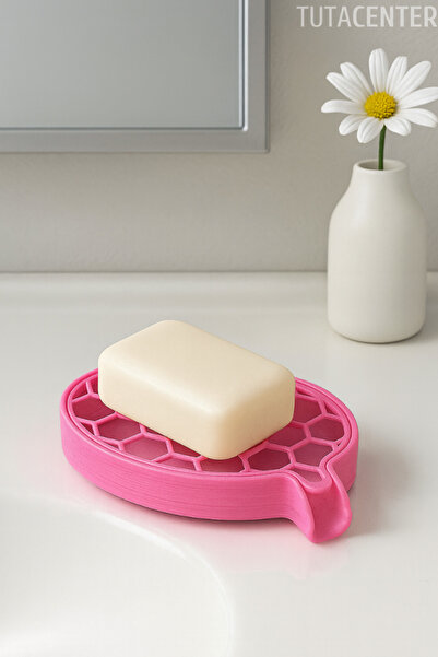 TUTACENTER Honeycomb Patterned Water Draining Soap Dish Stand Modern Bathroom Stand