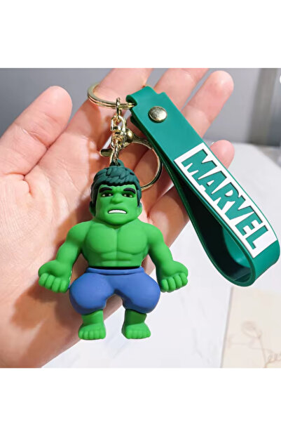 OEM Hulk Superhero Keychain, 7 cm, 3D PVC Figure + Silicone Strap, Key / Backpack Accessory