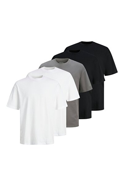 Jack & Jones JACK&JONES Herren T-Shirt, 5er Pack - JJHUGO LOOSE TEE SS CREW N...