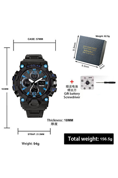 shiyunmei Fashion Trend Multi functional Sports Outdoor Watch Men's Dual Display Watch